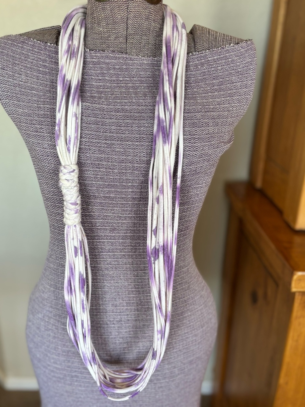 Tie Dyed infinity spaghetti T-shirt scarf. Personally handmade. Good condition - Picture 9 of 9